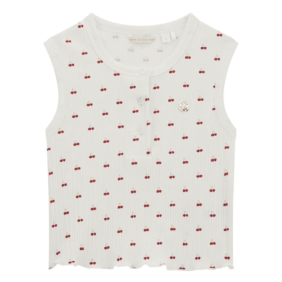 Top in maglia a costine con stampa ciliegie da bambina Guess Kids | J5GP01/KCSQ4P54Q